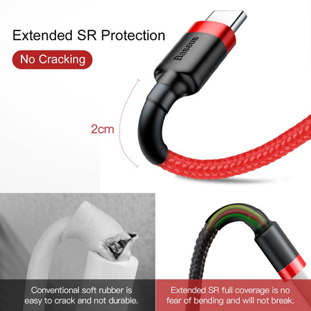 Kabel USB typ-C 2A 3m Baseus czerwony