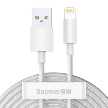 2 x Kabel USB 8-pin 2,4A 1,5m Baseus biały
